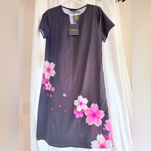 Floral Black and Pink Dress